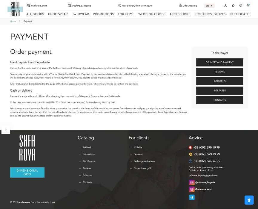 interior page design on the topic Motyw kobiecy — Sklep internetowy Safarova 4