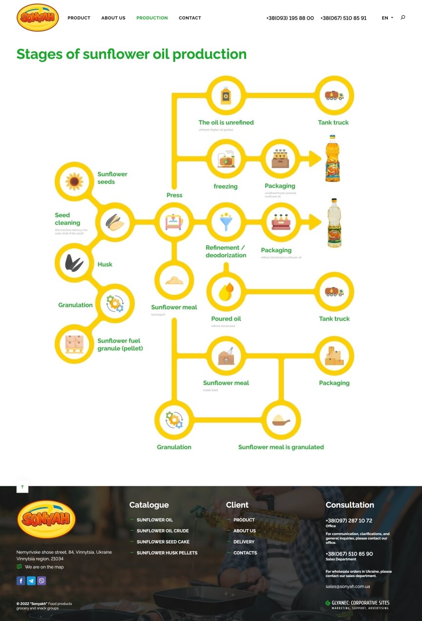 interior page design on the topic Biznes i firmy — Strona korporacyjna firmy produkującej ropę naftową „Sonyakh” 4