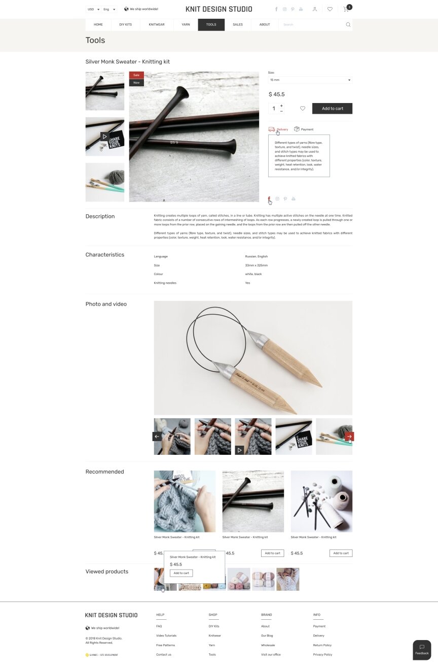 interior page design on the topic Motyw kobiecy — Sklep internetowy Knitdesign 25