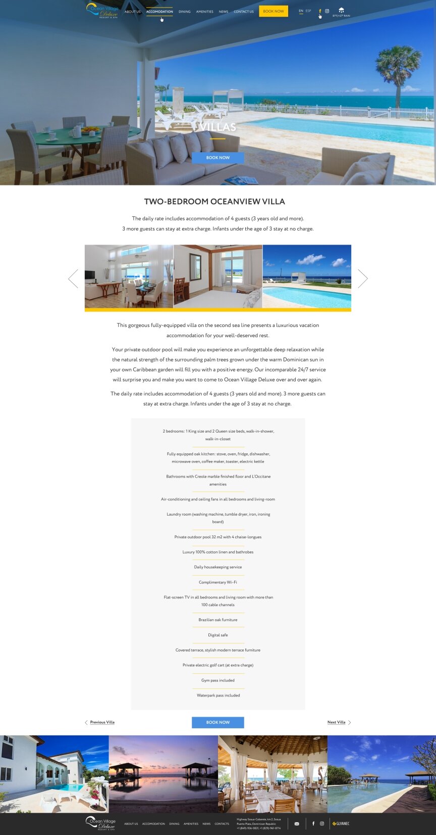 interior page design on the topic Turystyka — Strona elitarnego kompleksu wypoczynkowego Ocean Village Deluxe 21